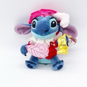 Disney Valentine Stitch Bean Bag Plush How Do I Love Thee Prince Charming 7 Inch